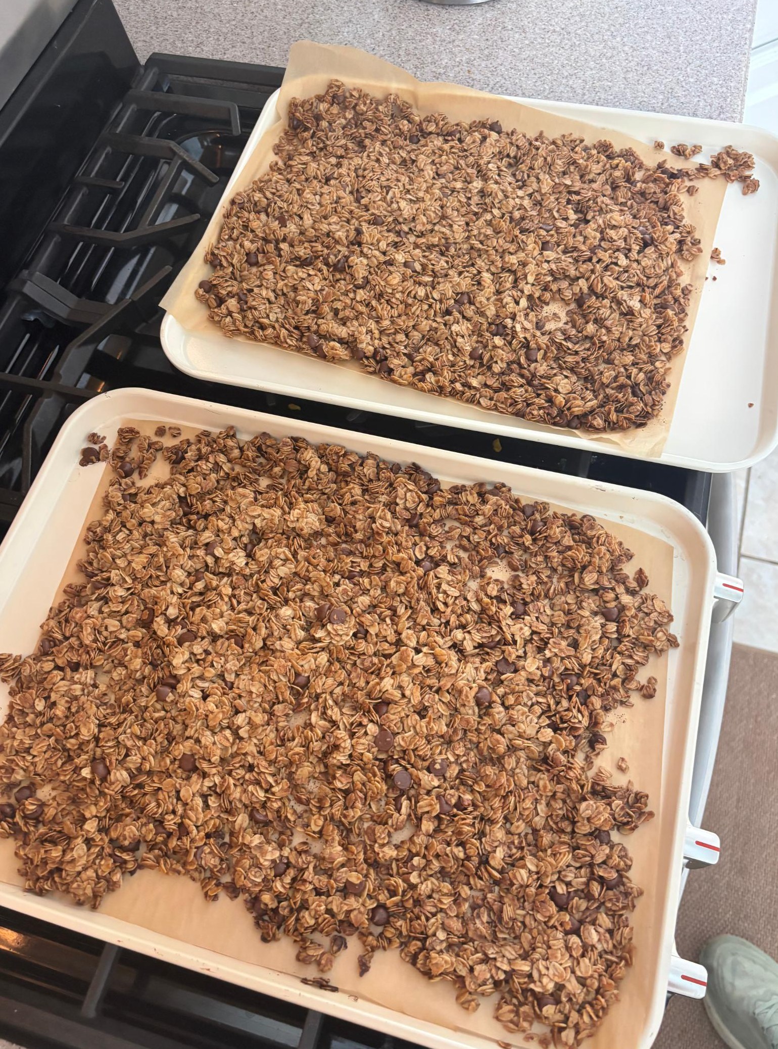 two trays, fresh out of the oven
